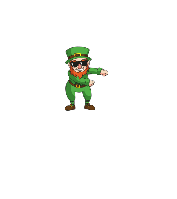 Leprechaun Floss DAB model alb pe tricou