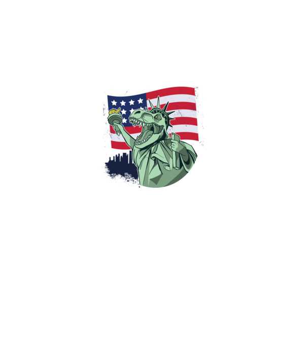 Liberty-Rex SUA Dinozaur model gri pe tricou
