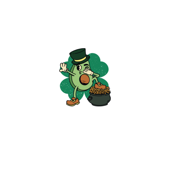 Avocado St. Patrick DAB model alb pe tricou