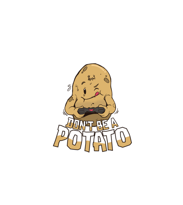 'Don''t be a Potato Gamer' model gri pe tricou