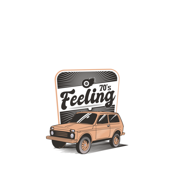 Mașină Retro anii 70 Lada Niva model turcoaz pe tricou