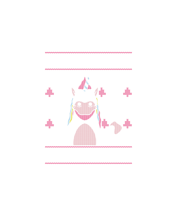 Unicorn de Crăciun pulover urât model alb pe tricou