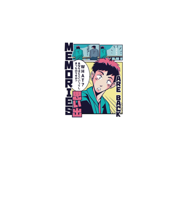 Anime Vaporwave benzi desenate model alb pe tricou