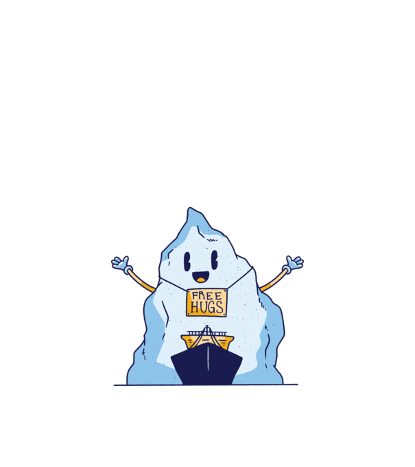 Titanic Iceberg Free Hugs model nisipiu pe tricou
