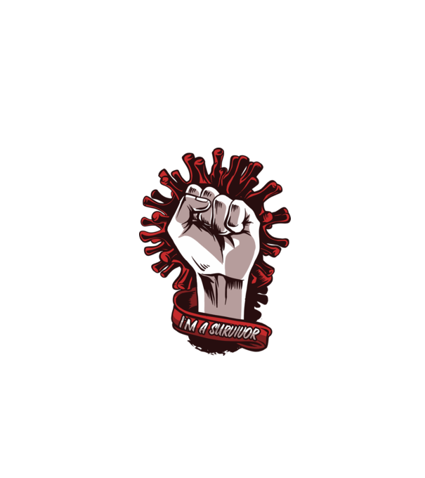 Supraviețuitor Coronavirus model alb pe tricou