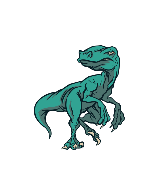Dinozaur Raptor model alb pe tricou
