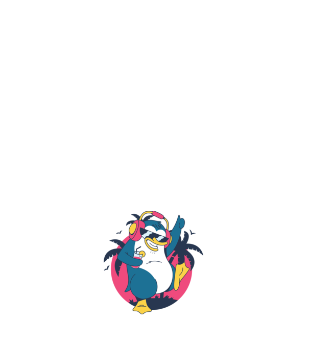 Pinguin de Petrecere model negru pe tricou