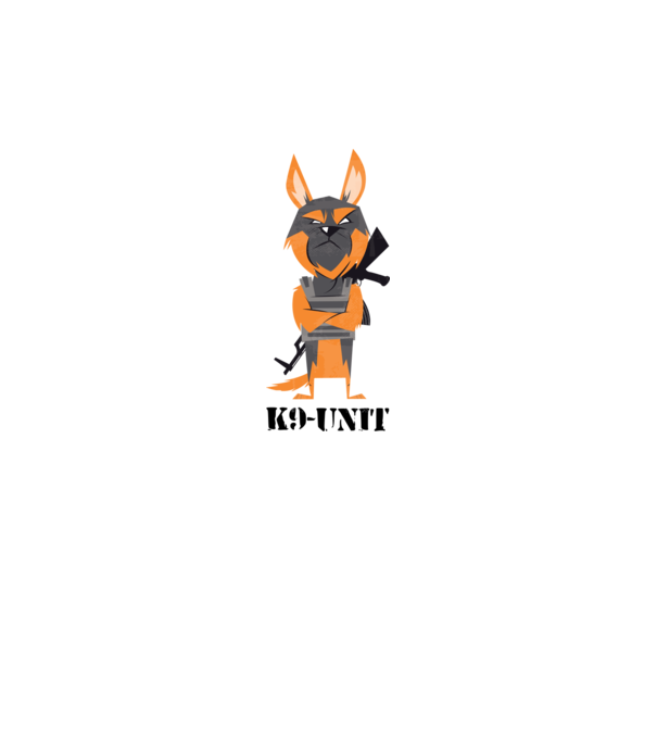 Unitatea K9 - Câine polițist model gri pe tricou