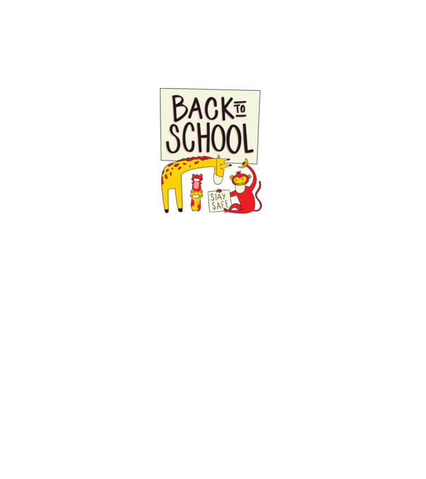 Back To School Animale model alb pe tricou
