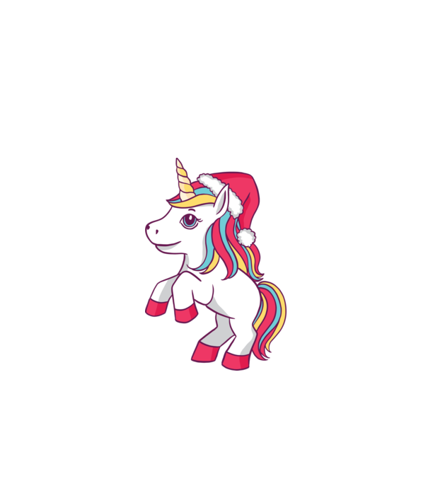 Unicorn de Crăciun model alb pe tricou