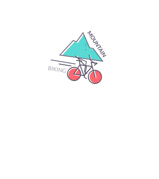 Mountain Biking model alb pe tricou