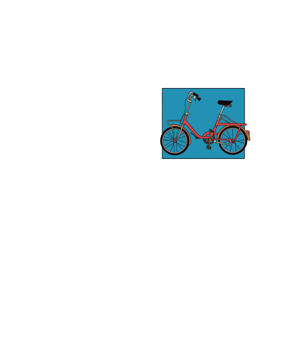 Bicicletă Camping model galben neon pe tricou