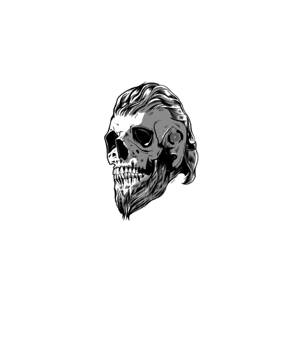 Craniu Viking model negru pe tricou