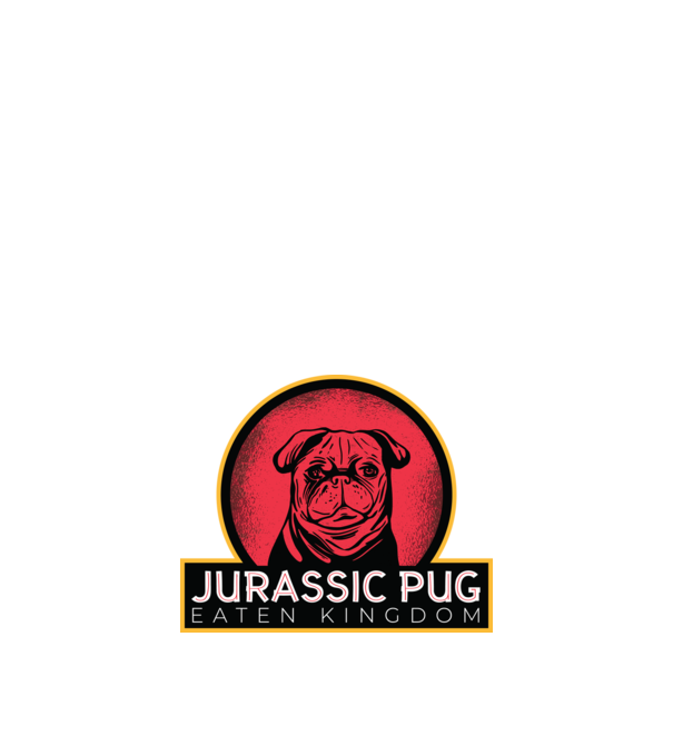 Jurassic Pug Tricou cu mops model negru pe tricou