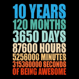 10 years of being awesome model tricou