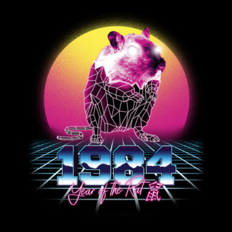 1984 Year of the Rat model tricou