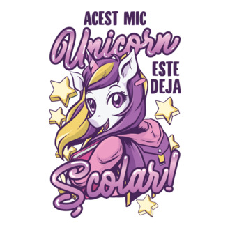 Acest mic unicorn este deja școlar model tricou
