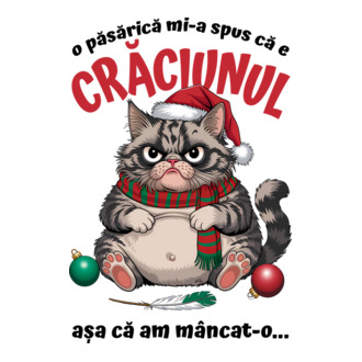 Am mâncat pasărea Crăciun pisică Alb model tricou