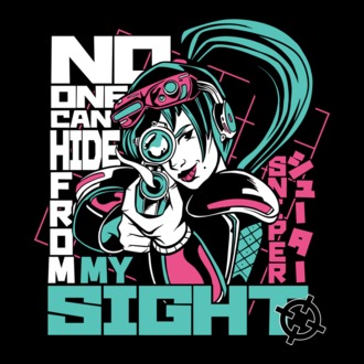 Anime Fată Lunetistă model tricou