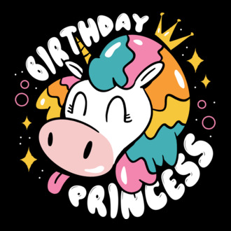 Birthday Princess Unicorn model tricou