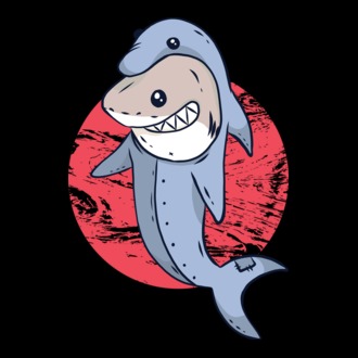 Rechin în costum de delfin model tricou