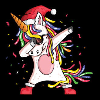 Christmas unicorn dab model tricou