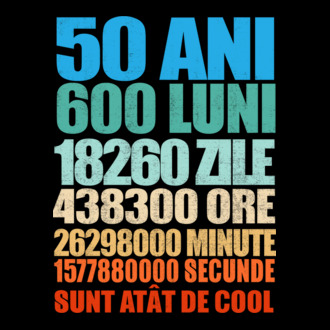 De 50 ani - luni - zile - ore - minute - secunde - sunt atât de cool model tricou