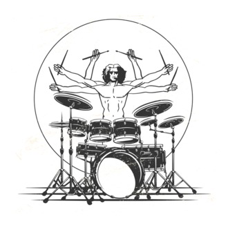 Baterist Vitruvian Da vinci model tricou