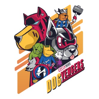 Dogvengers Câini Eroi model tricou