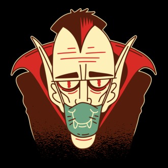 Dracula în mască model tricou