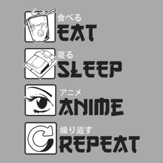 Eat Sleep Anime Repeat model tricou