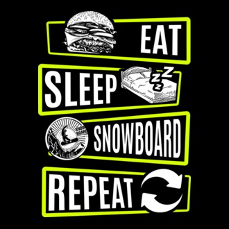 Eat sleep SNOWBOARD repeat V2 model tricou