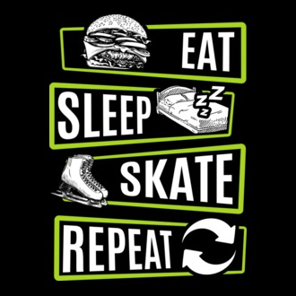 Eat sleep repeat patinaj V2 model tricou
