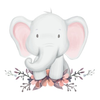Elefant cu flori model tricou