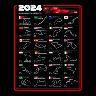 F1 calendar 2024 model tricou