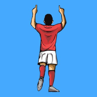 Fotbalist sărbătorind golul model tricou
