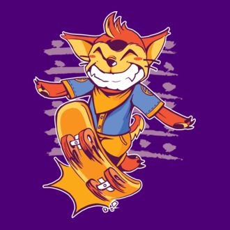 Vulpe Skateboarder model tricou