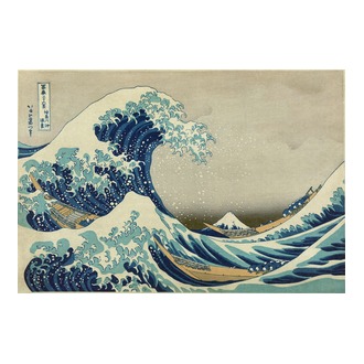 Great Wave of Kanagawa mască model tricou