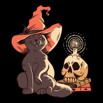 Pisică Halloween model tricou