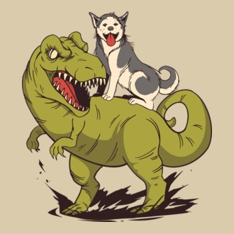Dinozaur Husky model tricou