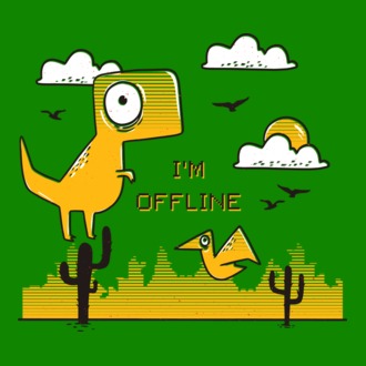 'I''m Offline - tricou amuzant cu dinozaur' model tricou