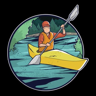 Caiac-canoe model tricou
