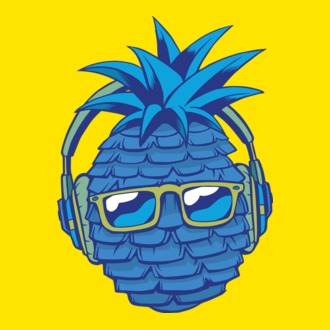 Ananas albastru cu căști model tricou