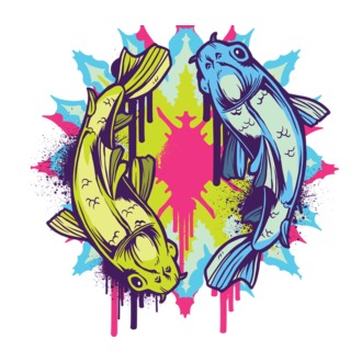 Crap Koi Colorat model tricou