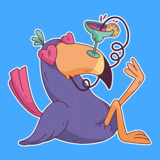 Toucan cu cocktail model tricou