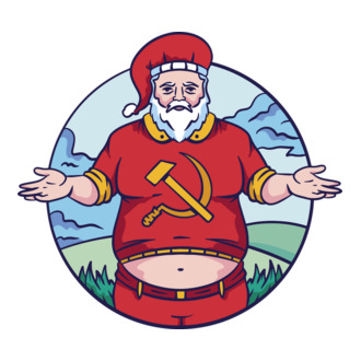 Moș Crăciun comunist model tricou