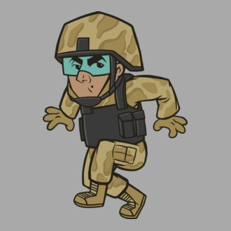 Soldat strecurându-se model tricou
