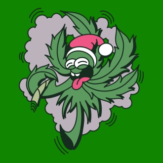 Marijuana Santa model tricou