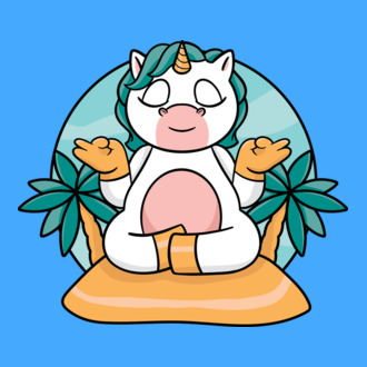 Unicornul meditator model tricou