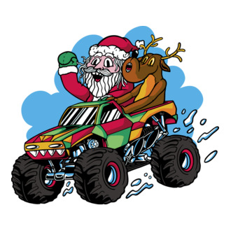 Monster Truck Moș Crăciun model tricou